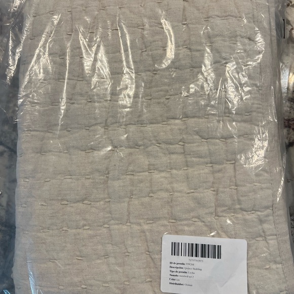 QUINCE European Linen Cotton Stitch Standard Shams Set in Natural NEW - Picture 2 of 3